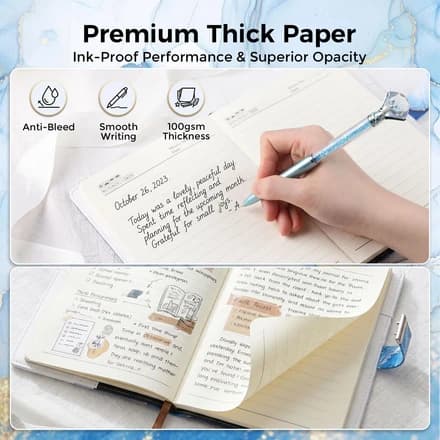 Koogel Diary with Lock for Girls Ages 8-12, A5 Journal with Lock 240 Pages, Kids Locking Secret Diary Writing Journal with Pen, Cute Birthday Gifts Stuff for Teen Tween Girls Age 8 9 10 11 12, Blue