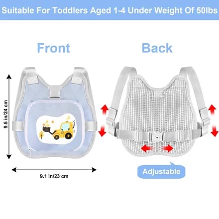 Accmor Toddler Harness Leash, Collapsible Kids Leash + Anti Lost Wrist Link for Outdoor Travel, Cute Excavator Child Walking Harness Tether Wristband Assistant Strap Belt Protector for Baby Boys