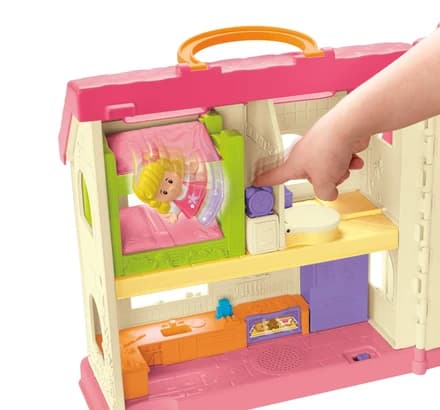 Fisher-Price Little People Toddler Toy Surprise & Sounds Home Musical Playhouse with Figures & Accessories for Pretend Play Kids Ages 1+ Years