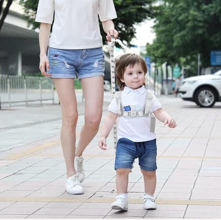 Accmor Toddler Harness Leash, Collapsible Kids Leash + Anti Lost Wrist Link for Outdoor Travel, Cute Excavator Child Walking Harness Tether Wristband Assistant Strap Belt Protector for Baby Boys