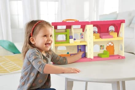 Fisher-Price Little People Toddler Toy Surprise & Sounds Home Musical Playhouse with Figures & Accessories for Pretend Play Kids Ages 1+ Years