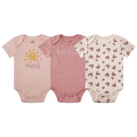 MEYSAHO Baby Girl's Clothes Newborn 3-Piece Set 2025 Short Sleeves Cartoon Cute Strawberry Pattern Tops Cotton Bodysuits Toddler Infant Baby Gift Sets for 0 3 Months
