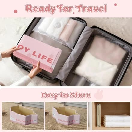 Xynzanic Collapsible Baby Bathtub for Shower, Portable Foldable Toddler Bath Tub with Non-Slip Base, Compact Travel Essentials for Kids & Infants, Easy Storage in Small Spaces, Pink