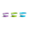 Munchkin Stay Put Suction Bowls for Baby, 3 Pack, Blue/Green/Purple