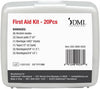 DMI First Aid Kit, Mini 20 Piece Kit, Small and Compact All Purpose Use for Minor Cuts and Scrapes, Durable Water Resistant Case, Convenient and Portable, White, 1 Count