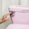 Ingenuity My Size Potty Pro 2-in-1 Potty Training Toilet, Floor Potty with Removable Potty Seat for Standard Toilets, Realistic Flushing Sound, For Toddlers Ages 18+ months, Up to 50 lb - Pink