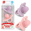 RaZbaby RaZberry Silicone Teether Pacifier – Teething Relief for Infants, Food-Grade, Hands & BPA Free, Natural Berrybumps Fruit Texture for Sensory Development, Freezable, 2-Pack - Lavender & Pink