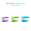 Munchkin Stay Put Suction Bowls for Baby, 3 Pack, Blue/Green/Purple