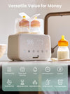 GROWNSY Fast Double Baby Bottle Warmer for Breastmilk & Formula, Beige