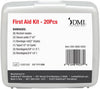 DMI First Aid Kit, Mini 20 Piece Kit, Small and Compact All Purpose Use for Minor Cuts and Scrapes, Durable Water Resistant Case, Convenient and Portable, White, 1 Count