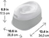 Ingenuity Ready Set Go Potty Training Toilet, Removable Bowl, Non-Skid Bottom, Wide Stable Base, Age 18 Months & Up, White & Grey