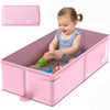 Baby Bathtub for 6M-3Y Toddler, Baby Shower Gifts & Registry Search for Boys Girls, Collapsible & Portable Bathtub for Beach Vacation Travel, Bath Essentials for Toddler, Newborn, Kids