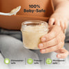 KeaBabies 12pk 4oz Glass Baby Food Containers with Lids, BPA-Free, Roseate