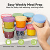 KeaBabies 12pk 4oz Glass Baby Food Containers with Lids, BPA-Free, Nord