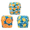 Babygoal Neutral Baby Swim Diapers 3 Pack for 0-8 Months Infant Girls and Boys, Reusable Adjustable Washable for Swimming Lessons-Blue,Yellow,Grey