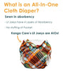 Kanga Care Lil Joey Newborn All in One AIO Cloth Diaper (2pk) Castle 4-12lbs