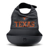 Smilo Texas Longhorns Baby Silicone Bib with Crumb Catcher Black
