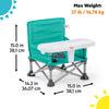 Bright Starts Pop 'N Sit Portable Booster, Indoor/Outdoor Use, Floor Seat with Feeding Tray, Teal, 6 Mos - 3 Yrs