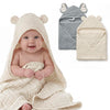 Blissful Diary Muslin Baby Hooded Towel 2 Pack, Soft & Absorbent Bath Towel for Infant, Toddler, Unisex, Baby Gift, Newborn Essentials, Bear & Lamb