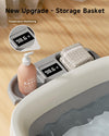 Collapsible Baby Bathtub, Large Baby Tub with Thermometer & Soft Cushion for Newborn to 36-Month Toddler Bathtub,Foldable for Quick Use & Portable for Travel, Baby Bath Gift (Grey)