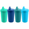 Re-Play Spill-Proof Sippy Cups for Toddlers - Kids Reusable 10 Oz Set of 4, Dishwasher & Microwave Safe, Made in USA, True Blue