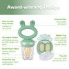 Haakaa Baby Fruit Food Feeder & Mini Freezer Nibble Tray Combo, Breastmilk Popsicle Molds for Cooling Relief, BPA Free Silicone Feeder for Safe Infant Self Feeding, 4 Month+ (Pea Green)