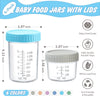 DRKIO 6 pcs Baby Food Storage Containers 4&8 Oz Small Glass Jars with Lids