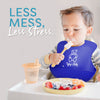 Silicone Bibs for Babies - 2 PK Baby Silicone Bibs with Food Catcher - Unisex Neutral Waterproof Infant Bibs & Toddler Bibs (Navy/Red)