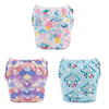Babygoal Neutral Baby Swim Diapers 3 Pack for 0-8 Months Infant Girls and Boys, Reusable Adjustable Washable for Swimming Lessons-Blue,Yellow,Grey