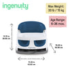 Ingenuity Baby Base 2-in-1 Booster Feeding and Floor Seat with Self-Storing Tray - Night Sky