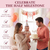 1/2 Birthday Girl Half Way to One Blue 6 Months Decorations Banner,Pink