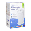 Ubbi Stainless Steel Diaper Pail, No Special Bags, Odor-Locking, White
