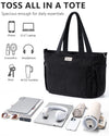 Bagstellar Corduroy Tote Bag for Women, 17 Pockets Laptop Work Tote Purse