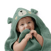 Blissful Diary Muslin Baby Hooded Towel 2 Pack, Soft & Absorbent Bath Towel for Infant, Toddler, Unisex, Baby Gift, Newborn Essentials, Bear & Lamb