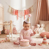1/2 Birthday Girl Half Way to One Blue 6 Months Decorations Banner,Pink