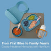 NumNum Baby Spoons Self Feeding 6 Months, 2-Pack Blue/Orange