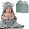 Blissful Diary Muslin Baby Hooded Towel 2 Pack, Soft & Absorbent Bath Towel for Infant, Toddler, Unisex, Baby Gift, Newborn Essentials, Bear & Lamb