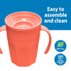 Dr. Brown's Milestones Cheers360 Spoutless Cup with Handles, Coral, 1-Pack