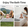 Baby Bathtub for 6M-3Y Toddler, Baby Shower Gifts & Registry Search for Boys Girls, Collapsible & Portable Bathtub for Beach Vacation Travel, Bath Essentials for Toddler, Newborn, Kids