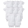 Gerber Baby Boys & Girls 8-Pack Short Sleeve Onesies Bodysuits, Solid White, 0-3 Months
