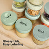 KeaBabies 12pk 4oz Glass Baby Food Containers with Lids, BPA-Free, Sage