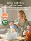 GROWNSY Fast Double Baby Bottle Warmer for Breastmilk & Formula, Beige