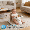 Baby Bath Seat for Babies 6 Months & Up - Bathtub Seats for Babies Sitting Up, Non-Slip,Smart Real-Time Temperature& 4 Suction Cups(Khaki)