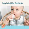 RaZbaby Baby Solids/Frozen Fruit Feeder Pacifier, Infant Teether Toy 6M+, BPA-Free, Safely Introduce Solids, Natural Teething Relief, Dishwasher Safe, Freezable – Blue & Orange 2-Pack