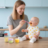 DRKIO 6 pcs Baby Food Storage Containers 4&8 Oz Small Glass Jars with Lids
