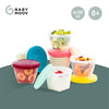 Babymoov Leak Proof Storage Bowls, Yellow/Pink/Purple/Blue, 6 oz (x6)