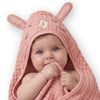 Blissful Diary Muslin Baby Hooded Towel 2 Pack, Soft & Absorbent Bath Towel for Infant, Toddler, Unisex, Baby Gift, Newborn Essentials, Bear & Lamb