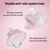 Herobility Anti-Colic Baby Bottles 5 fl oz/140 ml - Pack of 4 Newborn Baby Bottles, Slow Flow Plastic Bottles, Breast-Shaped Teat for Breastfed Babies - Multicolor - Denim, Black, Dusky Green, Gray