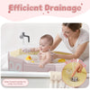 Foldable Baby Bath, Collapsible Baby Bathtub 3M-8Y, Portable Travel Baby Bath Tub with Non-Slip Base, Pop Up Folding Newborn Toddler Shower Tub, Space Saving, Pink