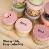 KeaBabies 12pk 4oz Glass Baby Food Containers with Lids, BPA-Free, Roseate